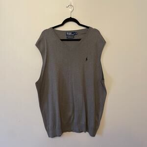 POLO by Ralph Lauren XLT tall sweater vest vintage 90s gray neutral classic